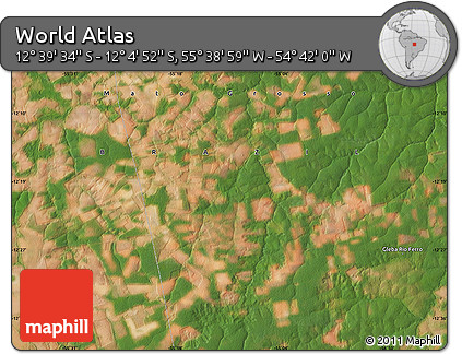 Satellite Map of the Area around 12° 22' 13" S, 55° 10' 29" W