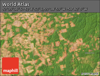 Satellite Map of the Area around 12° 22' 13" S, 55° 10' 29" W