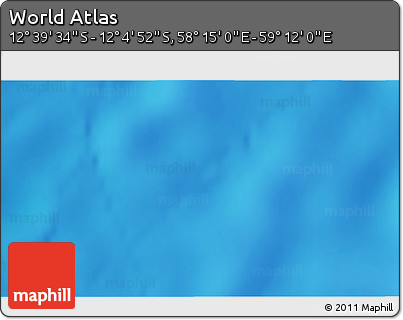 Physical 3D Map of the Area around 12° 22' 13" S, 58° 43' 30" E
