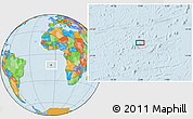 Political Location Map of the area around 12° 22' 13" S, 5° 1' 30" W