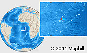 Shaded Relief Location Map of the area around 12° 22' 13" S, 5° 1' 30" W