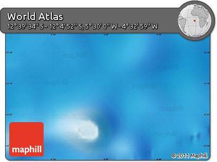 Shaded Relief Map of the Area around 12° 22' 13" S, 5° 1' 30" W