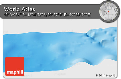 Physical Panoramic Map of the Area around 12° 22' 13" S, 60° 25' 29" E