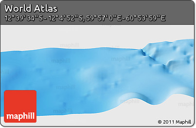 Physical Panoramic Map of the Area around 12° 22' 13" S, 60° 25' 29" E