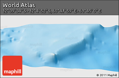 Physical Panoramic Map of the Area around 12° 22' 13" S, 61° 16' 29" E