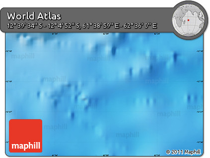 Physical Map of the Area around 12° 22' 13" S, 62° 7' 30" E