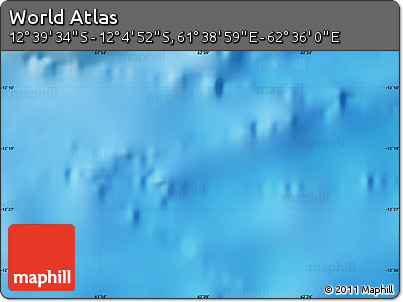 Physical Map of the Area around 12° 22' 13" S, 62° 7' 30" E