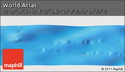 Physical Panoramic Map of the Area around 12° 22' 13" S, 63° 49' 30" E