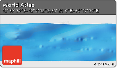 Physical Panoramic Map of the Area around 12° 22' 13" S, 63° 49' 30" E