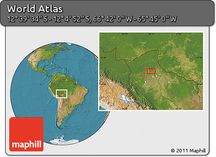 Satellite Location Map of the Area around 12° 22' 13" S, 66° 13' 29" W