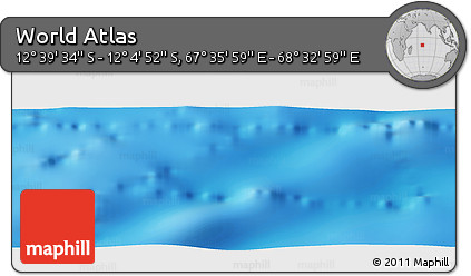 Physical Panoramic Map of the Area around 12° 22' 13" S, 68° 4' 29" E