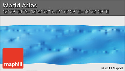 Physical Panoramic Map of the Area around 12° 22' 13" S, 68° 4' 29" E