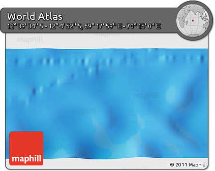 Physical 3D Map of the Area around 12° 22' 13" S, 69° 46' 30" E