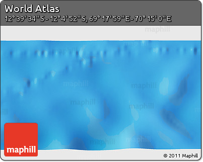 Physical 3D Map of the Area around 12° 22' 13" S, 69° 46' 30" E