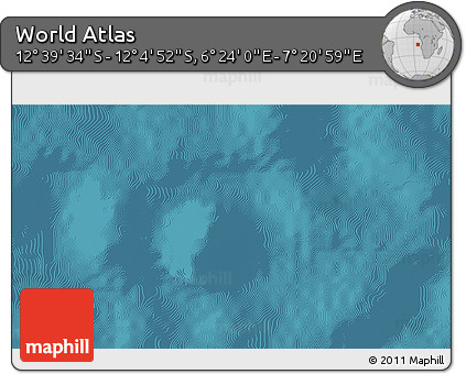 Satellite 3D Map of the Area around 12° 22' 13" S, 6° 52' 30" E