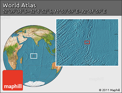 Satellite Location Map of the Area around 12° 22' 13" S, 72° 19' 29" E