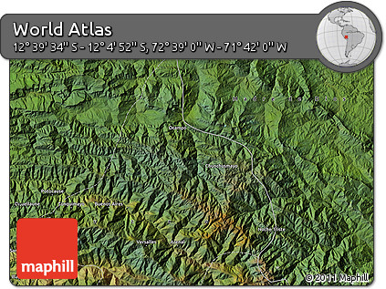 Satellite Map of the Area around 12° 22' 13" S, 72° 10' 30" W