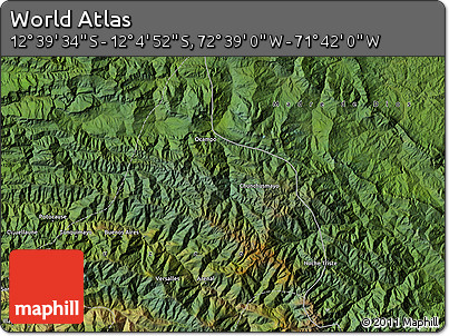 Satellite Map of the Area around 12° 22' 13" S, 72° 10' 30" W