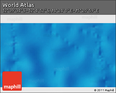 Shaded Relief 3D Map of the Area around 12° 22' 13" S, 74° 52' 30" E