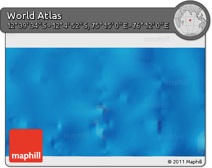 Physical 3D Map of the Area around 12° 22' 13" S, 75° 43' 29" E