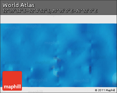 Physical 3D Map of the Area around 12° 22' 13" S, 75° 43' 29" E