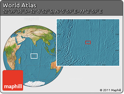 Satellite Location Map of the Area around 12° 22' 13" S, 76° 34' 29" E