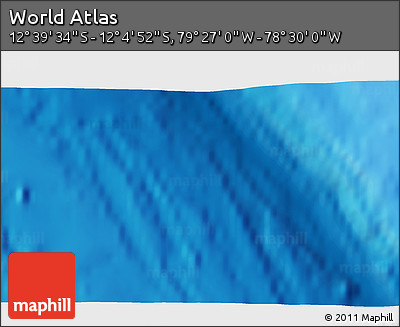 Physical 3D Map of the Area around 12° 22' 13" S, 78° 58' 29" W