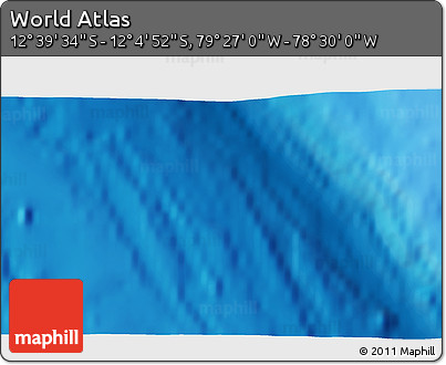Physical 3D Map of the Area around 12° 22' 13" S, 78° 58' 29" W