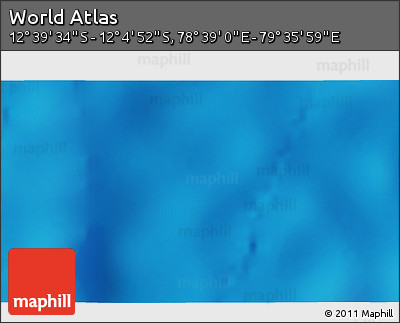 Physical 3D Map of the Area around 12° 22' 13" S, 79° 7' 30" E