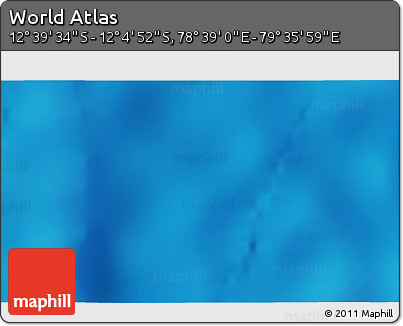 Physical 3D Map of the Area around 12° 22' 13" S, 79° 7' 30" E