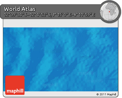 Physical 3D Map of the Area around 12° 22' 13" S, 7° 43' 29" E