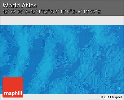 Physical 3D Map of the Area around 12° 22' 13" S, 7° 43' 29" E