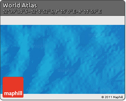 Physical 3D Map of the Area around 12° 22' 13" S, 7° 43' 29" E