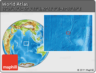 Physical Location Map of the Area around 12° 22' 13" S, 83° 22' 30" E