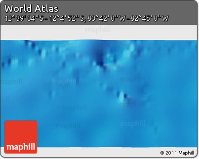 Shaded Relief 3D Map of the Area around 12° 22' 13" S, 83° 13' 29" W