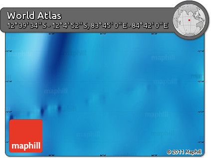 Shaded Relief Map of the Area around 12° 22' 13" S, 84° 13' 29" E