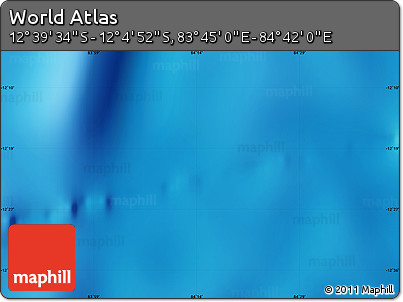 Shaded Relief Map of the Area around 12° 22' 13" S, 84° 13' 29" E