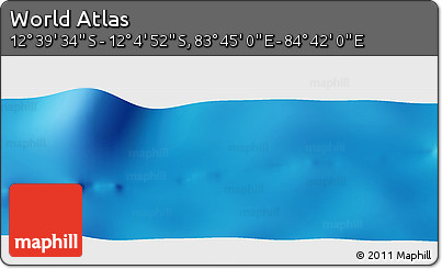 Physical Panoramic Map of the Area around 12° 22' 13" S, 84° 13' 29" E