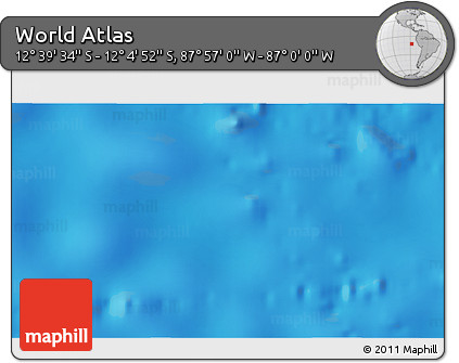 Physical 3D Map of the Area around 12° 22' 13" S, 87° 28' 29" W