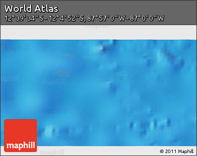Physical 3D Map of the Area around 12° 22' 13" S, 87° 28' 29" W