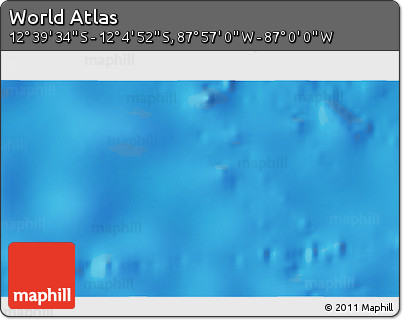 Physical 3D Map of the Area around 12° 22' 13" S, 87° 28' 29" W