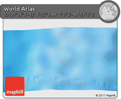 Shaded Relief 3D Map of the Area around 12° 22' 13" S, 88° 28' 29" E