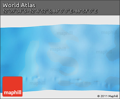 Shaded Relief 3D Map of the Area around 12° 22' 13" S, 88° 28' 29" E