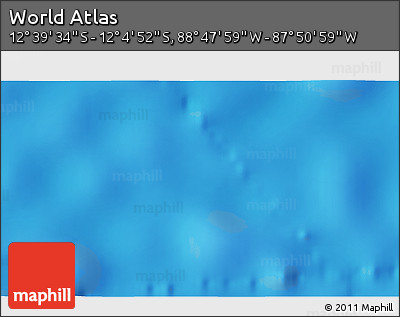 Physical 3D Map of the Area around 12° 22' 13" S, 88° 19' 29" W
