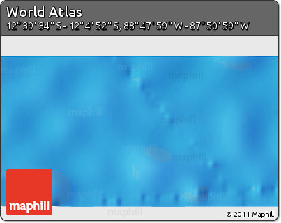 Physical 3D Map of the Area around 12° 22' 13" S, 88° 19' 29" W