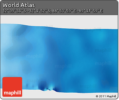 Shaded Relief 3D Map of the Area around 12° 22' 13" S, 89° 19' 29" E