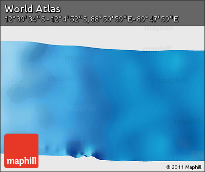 Shaded Relief 3D Map of the Area around 12° 22' 13" S, 89° 19' 29" E