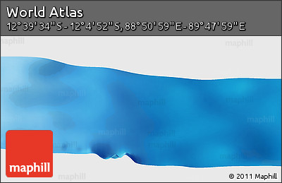 Physical Panoramic Map of the Area around 12° 22' 13" S, 89° 19' 29" E