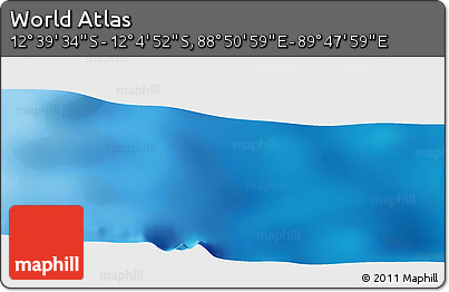 Physical Panoramic Map of the Area around 12° 22' 13" S, 89° 19' 29" E