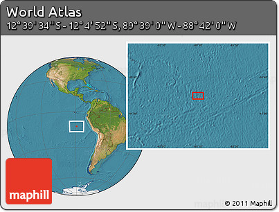 Satellite Location Map of the Area around 12° 22' 13" S, 89° 10' 30" W